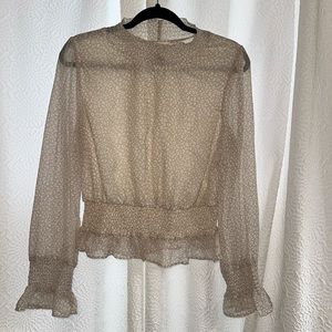 Grey & white leopard print blouse